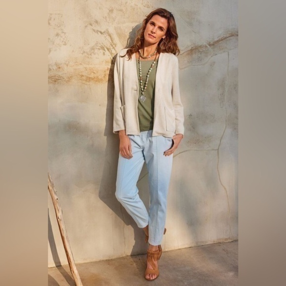 NWT Soft Surroundings Pinyon Wash The Ultimate Denim Anouk Cropped Jeans 10 12